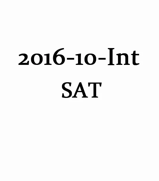 SAT October 2016  International Test and Answer PDF第0张