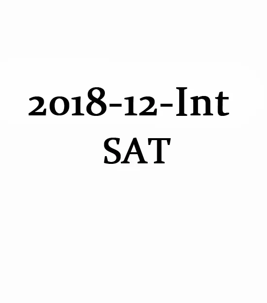 December 2018 International SAT Test QAS Paper（PDF）第0张