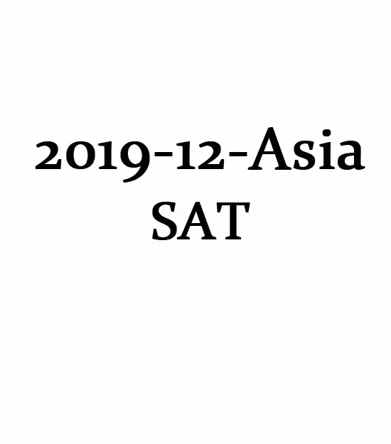 December 2019 International SAT Test QAS Paper(PDF)第0张