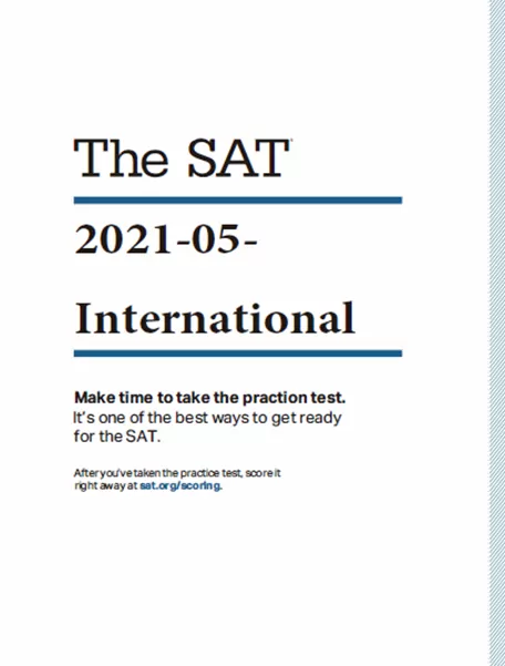 SAT May 2021 International Test Question and Answer PDF 第0张