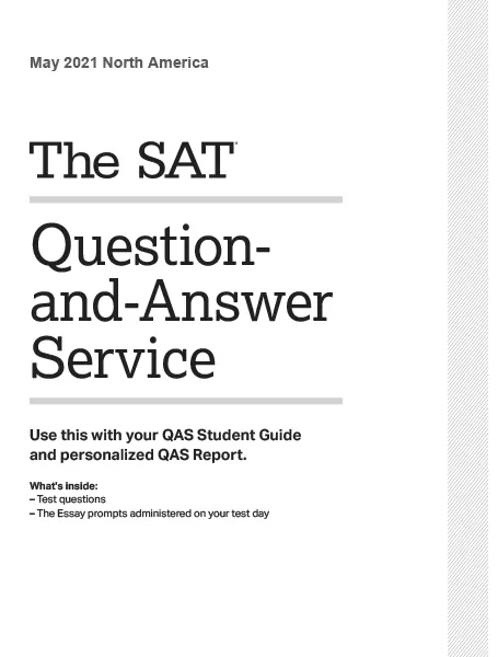 SAT May,8 2021 North America QAS and Answer (PDF)第0张
