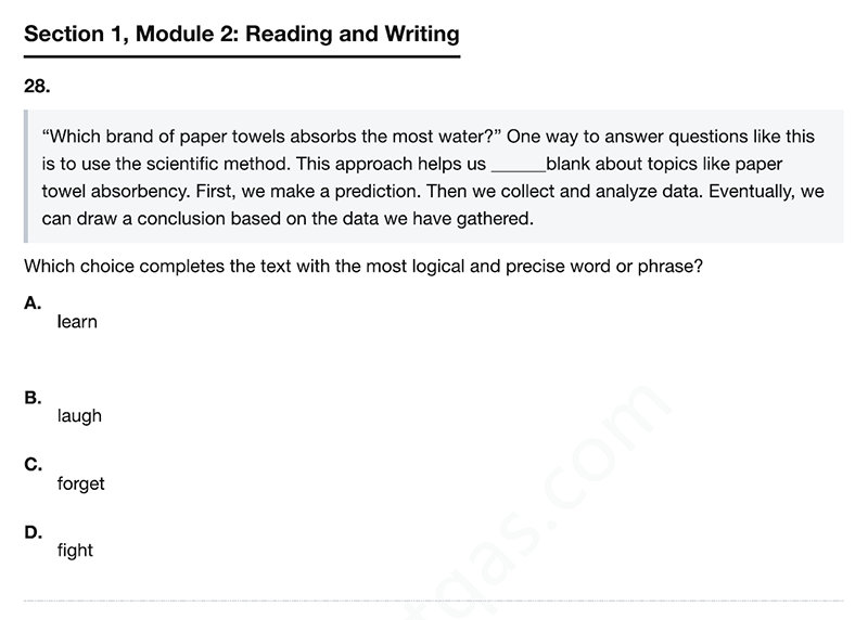 September 2026 Digital SAT test paper and Answer PDF(C)第1张