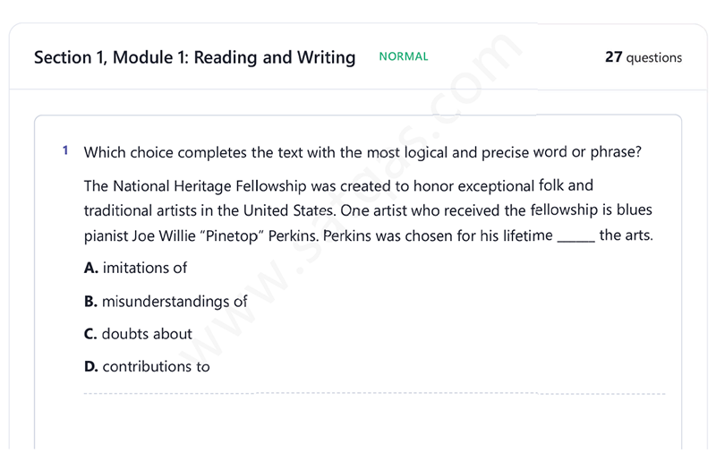 October 2026 International Digital SAT test paper and Answer PDF(A)