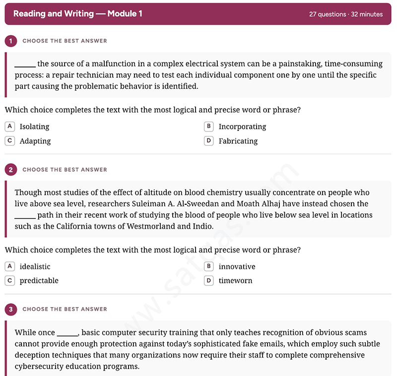 October 2026 International Digital SAT test paper and Answer PDF(B)